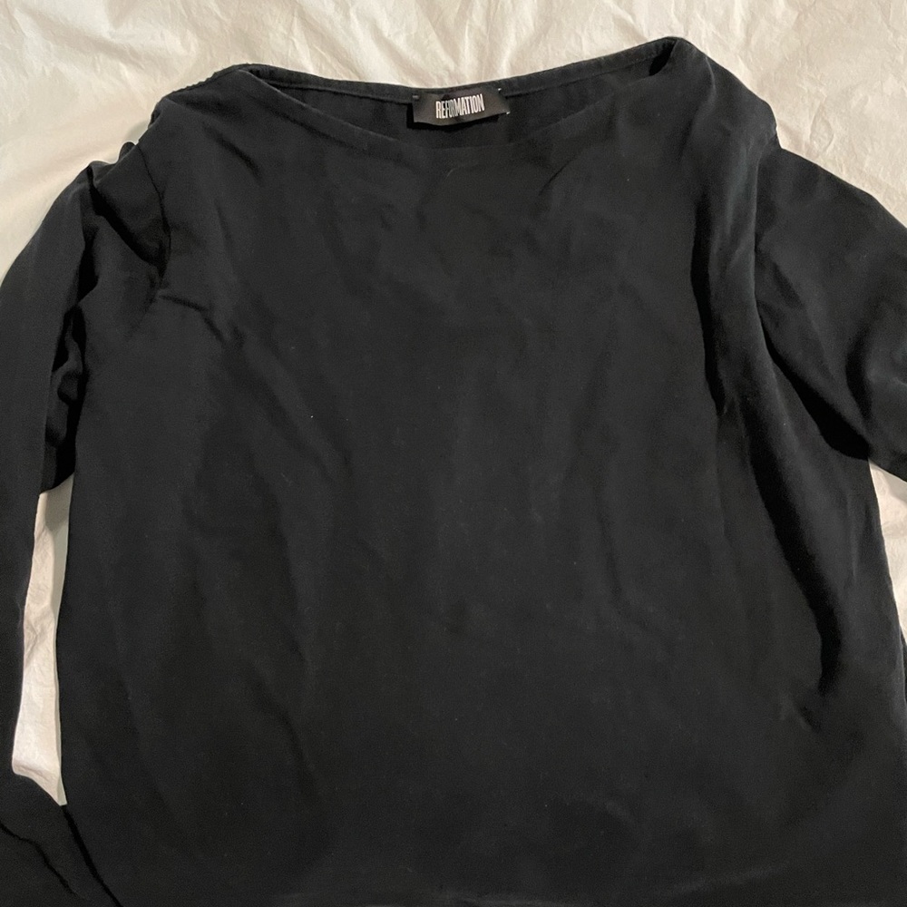 Reformation boatneck black top L